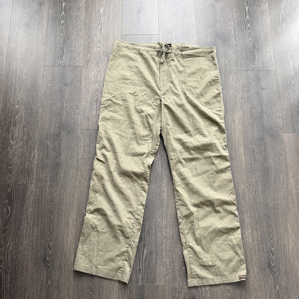 PrAna Mens Green Hemp Blend Drawstring Pants XL  Casual Lounge Gorpcore Hiking‎